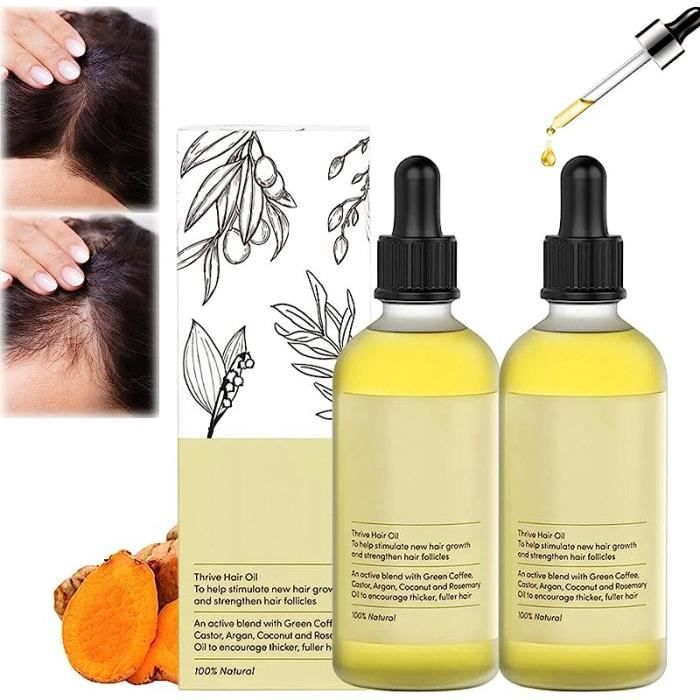 2 bottles Hair Growth Oil Veganic Organic Hair Growth Oil Rosemary Oil for Hair Growth Organic 60mlTraitement Capillaire