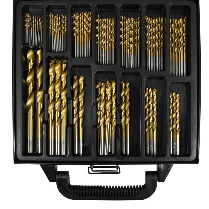 Set De 100 Forets HSS Titane - Tailles 1/1.5/2/2.5/3 Mm, Pour Métal, Bois, Plastique, Emballage Individuel