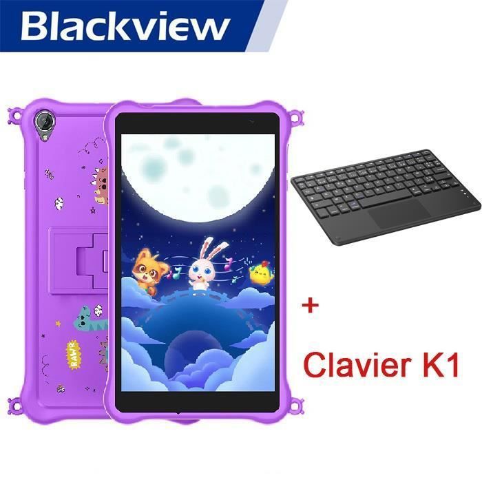 BLACKVIEW Tab 50 Kids Tablette Enfant 8 HD 6Go+64Go-SD 1To 5580mAh Android 13 Wifi Contrôle Parental Violet Avec Clavier K1