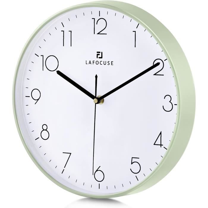 Pendule murale silencieuse en bois et métal 58cm
