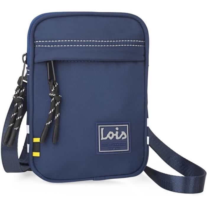 JASLEN Sac Bandoulière Homme - Sacoche Pratique Et Tendance En Toile Enduite Et Cuir | 18 X 22 X 6 Cm