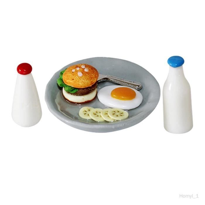 Cobee Maison De Poupée Miniature - 14 Pièces - 1:12 - Mini Maison De Poupée - Accessoires De Cuisine En Résine - Mini Modèle Alimentaire - Décoration De Gâteau Pour Maison De Poupée