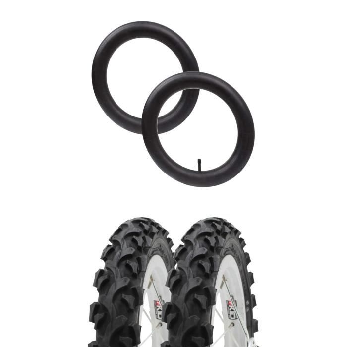 2x PNEU CHAMBRE A AIR 12 1/2 VALVE DROITE CROSS VELO POUSSETTE