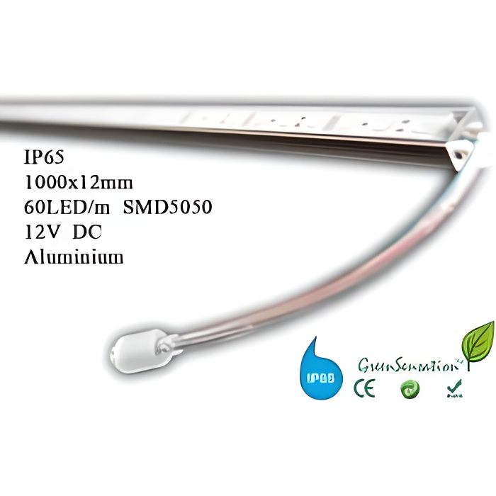 Réglette à LED IP65 blanche 1m 12vDC éclairage éco