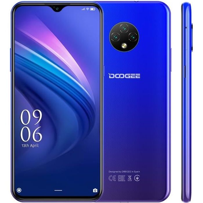 Vente Téléphone portable Smartphone 4G DOOGEE X95 6.52" Écran Trois caméras 13MP 4350mAh batterie Android 10 GPS Téléphone portable Pas cher - Bleu pas cher Vente Téléphone portable Smartphone 4G DOOGEE X95 6.52" Écran Trois caméras 13MP 4350mAh batterie Android 10 GPS Téléphone portable Pas cher - Bleu pas cher