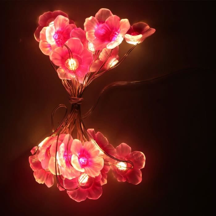 Guirlande Lumineuse Exterieur Solaire , 50 Led Fleurs De Cerisier 8 Modes Lumineuse Étanche Ip65