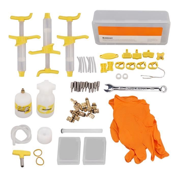 Kit Purge Freins Vélo HOMYY | Pour Huile Minérale | Compatible Shimano, Magura, Tektro