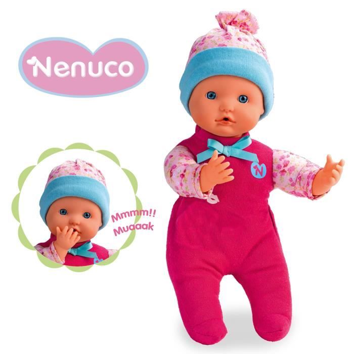 Poupée Nenuco Fait des Bisous - GPTOYS - Corps souple - Idéal pour les câlins et l’heure du coucher