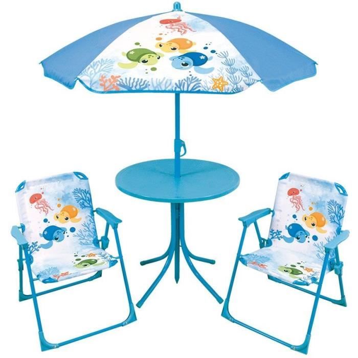 Fun house ma petite carapace salon de jardin tortues pour enfant avec une table, deux chaises et un 