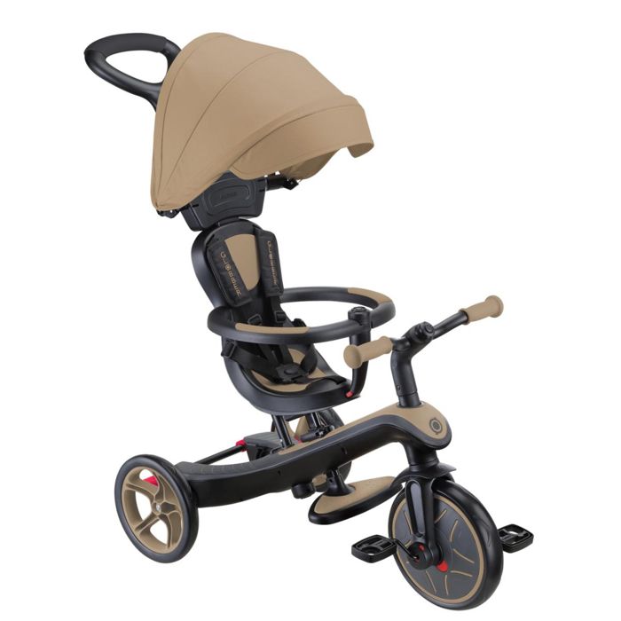 Tricycle évolutif - Globber - EXPLORER 4 en 1 - Taupe - Pour enfants de 10 mois à 4 ans - 15 kg max