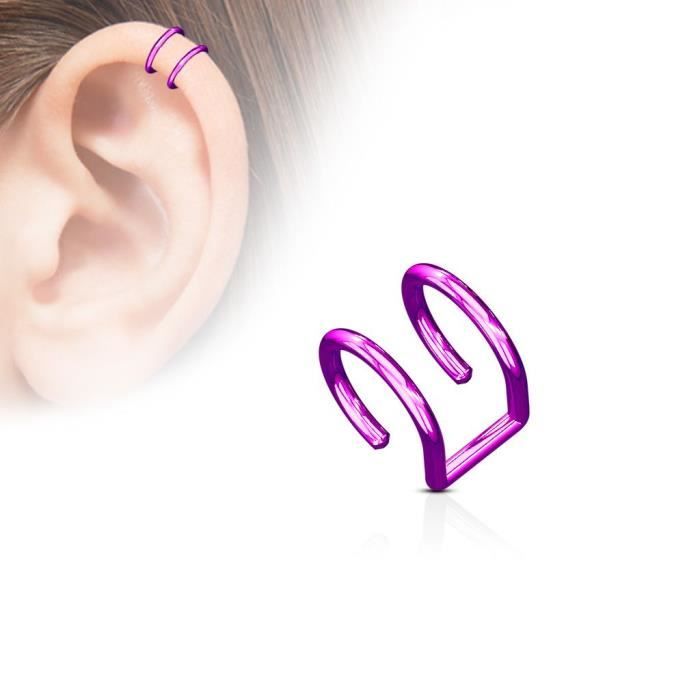 Faux Piercing Oreille Cartilage Plaque Titane Violet Cdiscount Au Quotidien