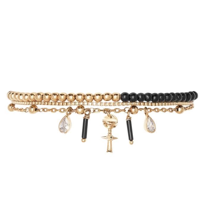 Bracelet Gourmette Jonc Bracelet Hipanema Atalante Black