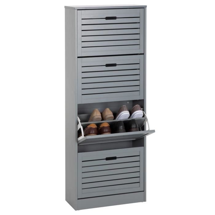 Meuble A Chaussures En Colonne Adria Armoire Avec 4 Abattants