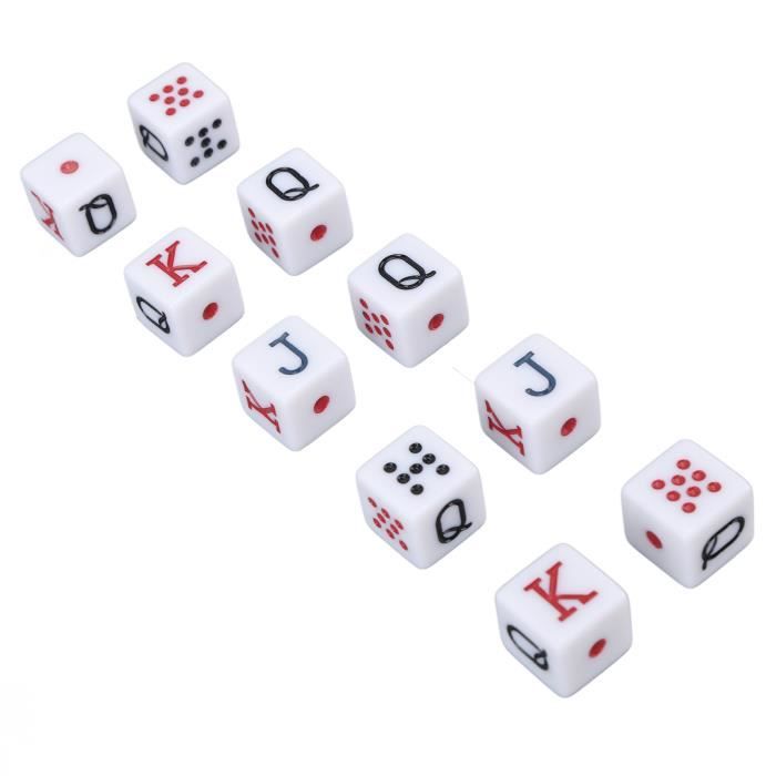 Lot De 10 Dés Colorés De 16 Mm à 6 Faces Et Coins Arrondis Pour