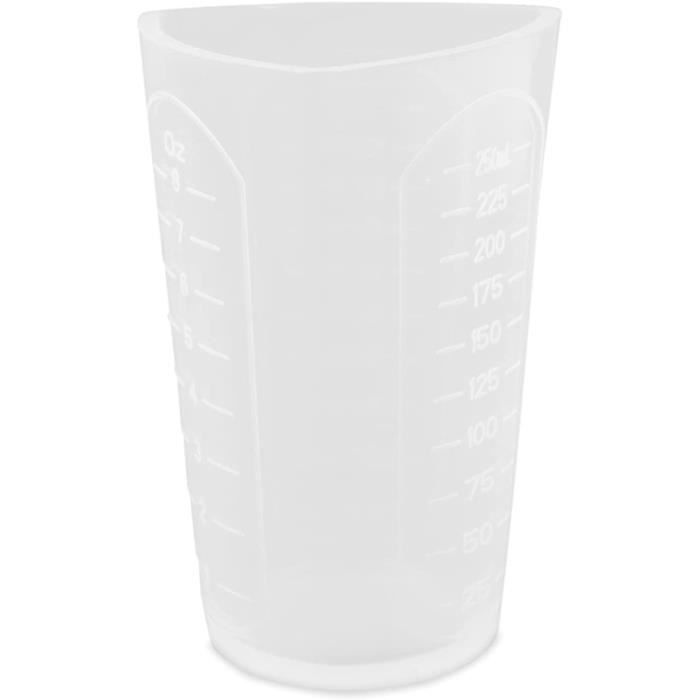 Lot De 2 Tasses Mesure Silicone Souple 250 Ml – Squeeze & Verse Pour Résine, Époxy & DIY