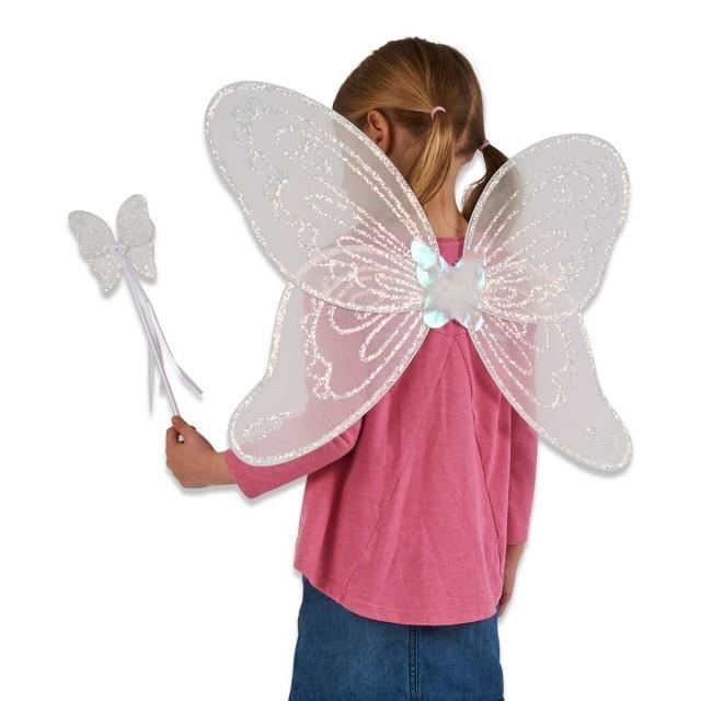 Ensemble Baguette Magique Et Ailes De Fee Pour Enfants Lucy Locket Ailes D Anges Blanches Pour Deguisement Enfant 3 10 Ans Cdiscount
