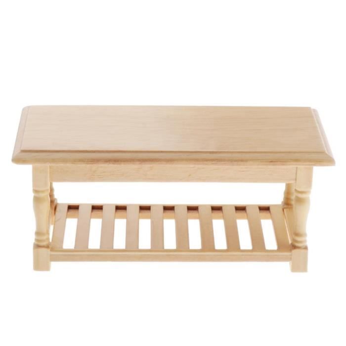 Table à Dessert Miniature 1:12 – Meuble Bois Pour Maison De Poupée – Modèle 14 X 6,5 X 5,5 Cm – Accessoire De Salle à Manger – Jouet Créatif Dès 3 Ans
