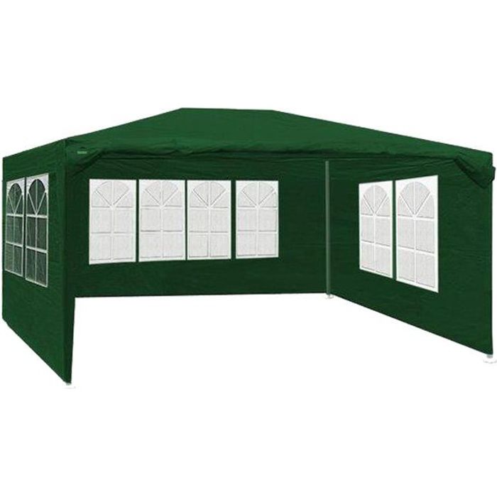 MaxxGarden Tonnelle de Jardin 3x4 m - 12m² - Pavillon pliante - Avec Panneaux Latéraux - Tente de Réception - Vert
