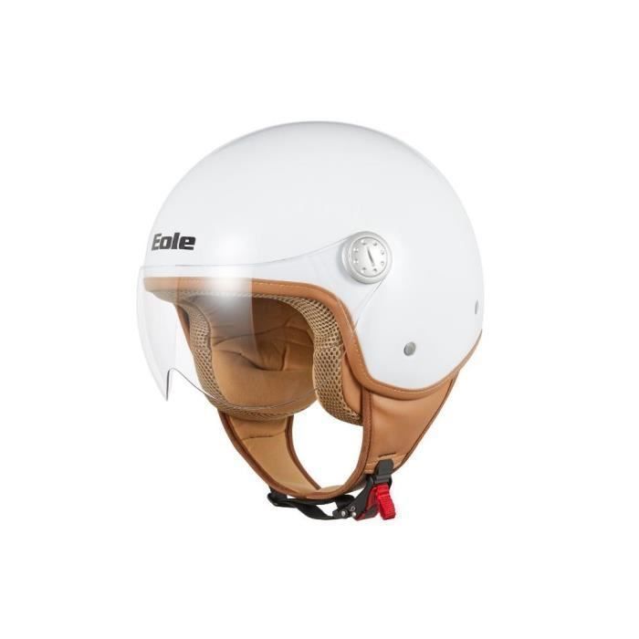 Eole - Casque Jet Road noir intérieur marron