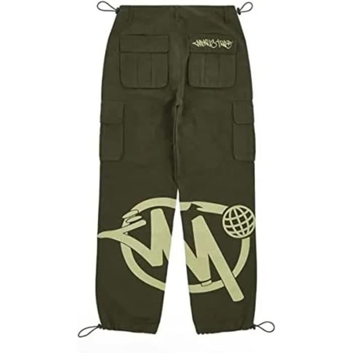 ORANDESIGNE Jeans Y2K Homme Taille Basse Printed Pants - Pantalon Cargo Imprimé Streetwear