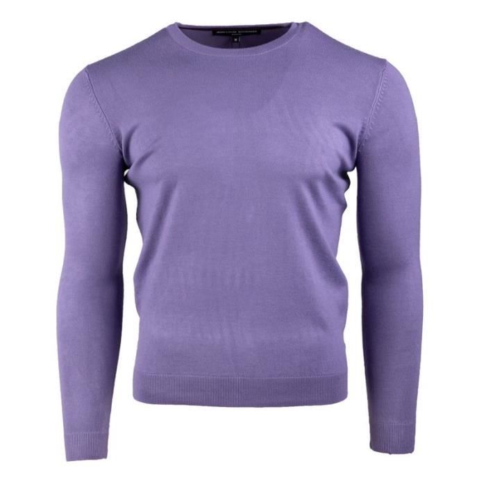 Pull col rond fantaisie lionel Homme JEAN LOUIS SCHERRER Violet Cdiscount Pret a Porter
