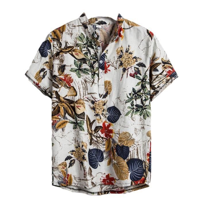 Chemise à clearance fleur homme vintage