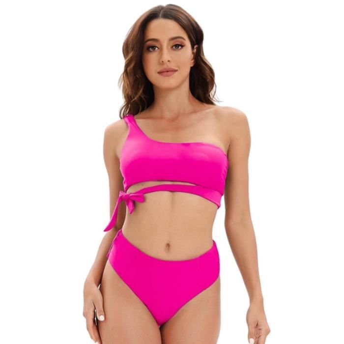 Bas De Bikini D'été à Couverture Complète Pour Femme - Taille Haute - Contrôle Du Ventre - Short De Bain, Rouge, Moyen