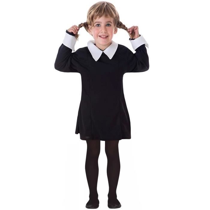 Déguisement Mercredi Addams, Robe Mercredi Famille Addams pour fille Déguisement Mercredi Addams, Robe Mercredi Famille Addams pour fille