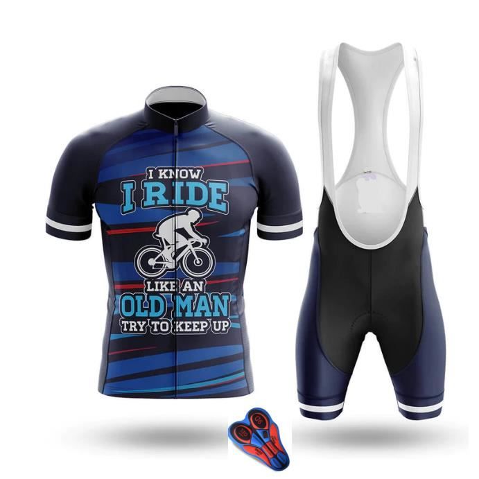 Maillot Cycliste Primal Tour De Cure - Homme Taille XL - Bleu Noir Manches Courtes
