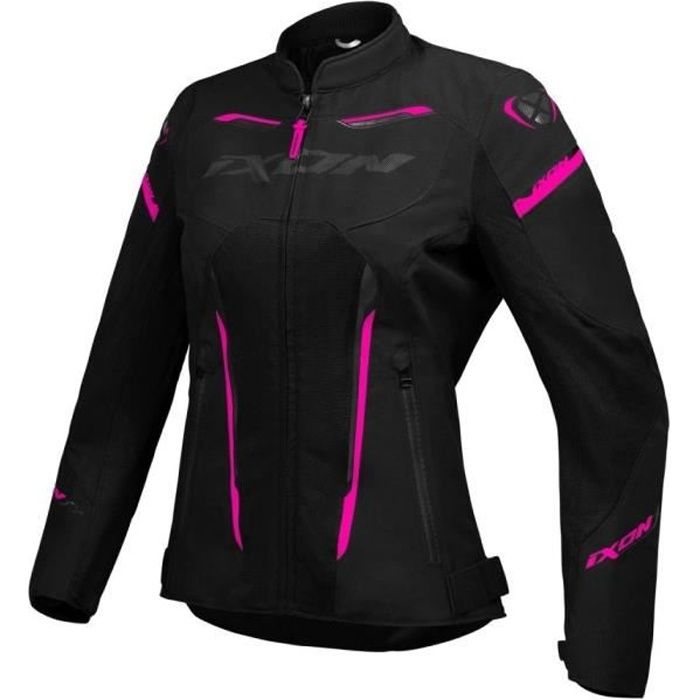 Blouson moto femme Ixon Striker Air LD - noir/anthracite/fushia - XS