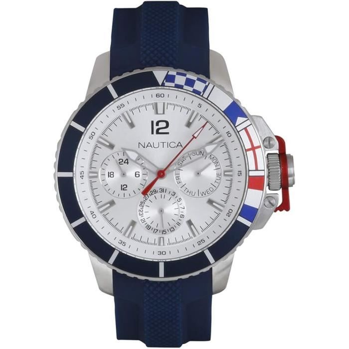 Montre - NAUTICA - Bay Ho NAPBHP903 - Quartz - Acier inoxydable - Bracelet en silicone bleu Montre - NAUTICA - Bay Ho NAPBHP903 - Quartz - Acier inoxydable - Bracelet en silicone bleu