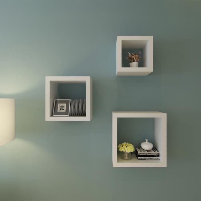Casâme Lot de 3 Cubes en Bois empilables avec poignées Motif étoile