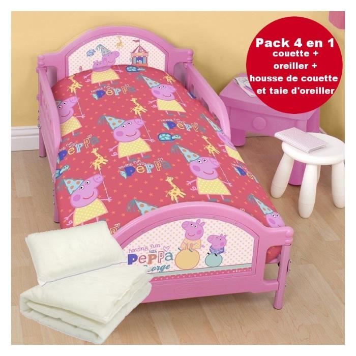 Parure Peppa Pig Magic 140x200 Cm - Housse Couette Réversible + Taie 63x63, Polycoton Enfant 1 Personne