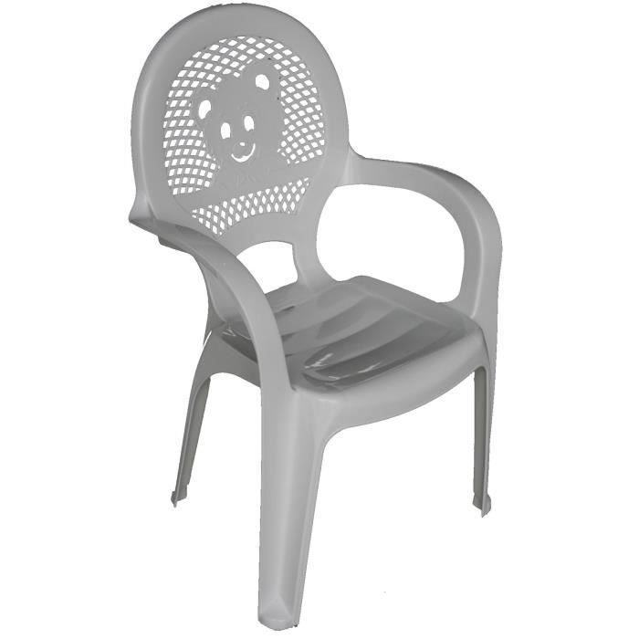 Chaise en plastique pour jardin/extérieur pour enfant blanc