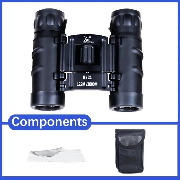 Jumelles Compactes 10X25, Jumelles Zoom Fmc À Prisme Optique Bak4, Double Système De Réglage