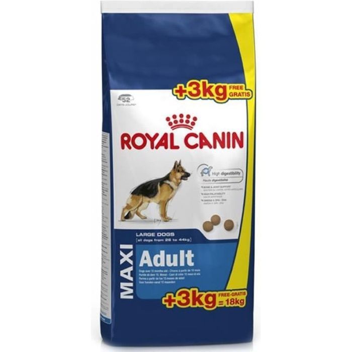Royal Canin Croquettes chien Maxi Adult 15 + 3 kg Cdiscount Animalerie