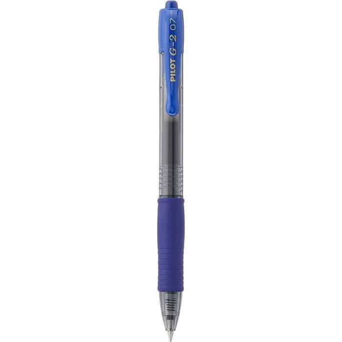 Lot De 12 Stylos à Bille Pilot Super Grip Rechargeables Pointe Moyenne Encre Bleue