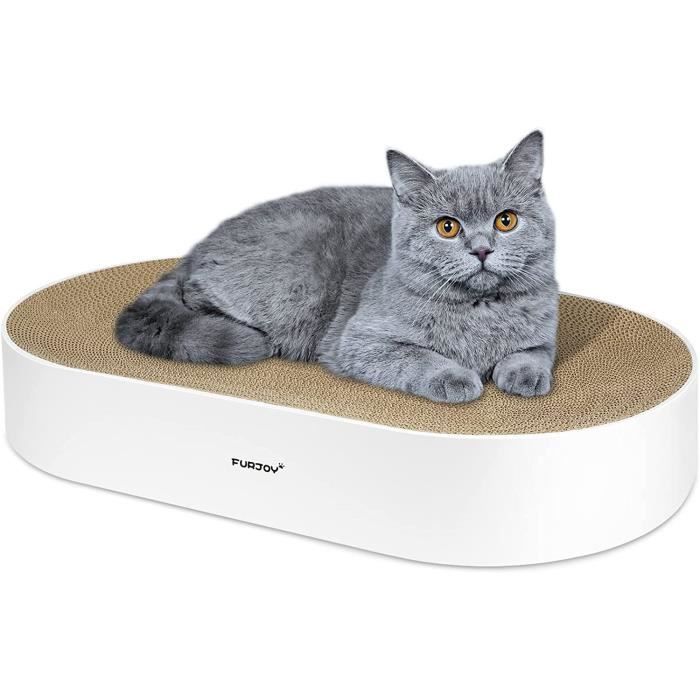 Griffoir Ovale Pour Chat En Sisal Avec Matelas Intégré | Dimensions 41x31x10 Cm | Base Antidérapante, Espace Repos Et Jeu | Protège Meubles, Satisfait Instinct Grattage