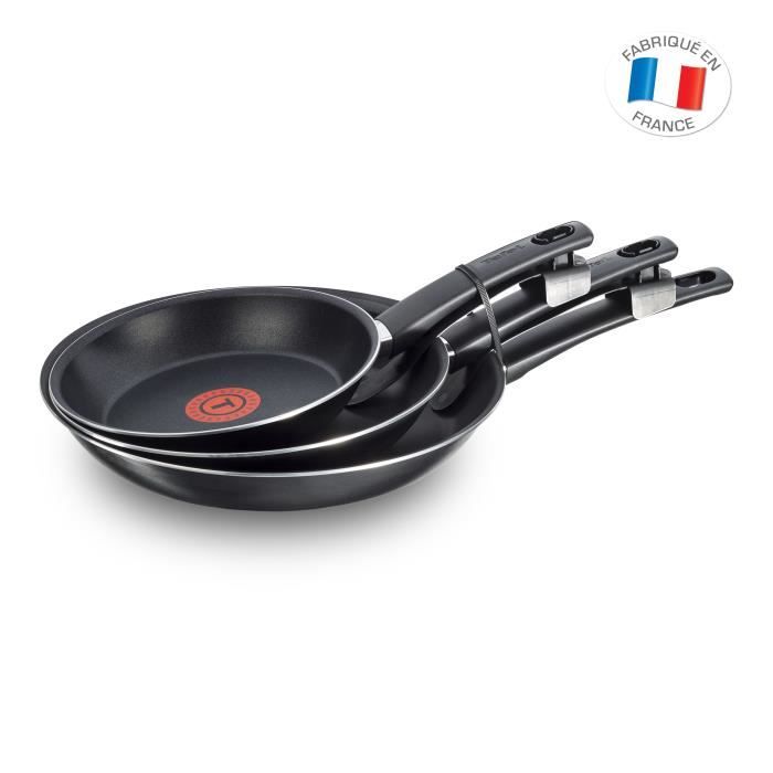 Fer Poêle Set 3 Pièce Four preuve pré-assaisonné à frire antiadhésif rapide cuisson