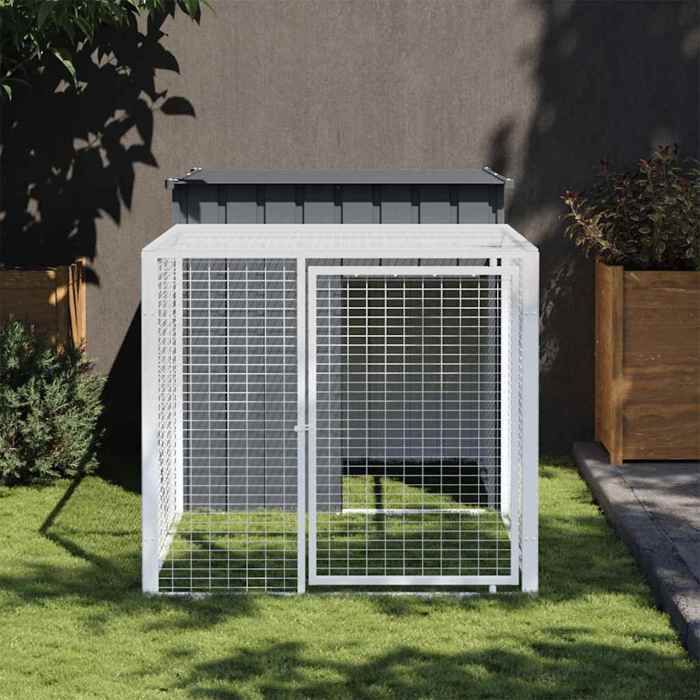 Poulailler Avec Cour vidaXL – Acier Galvanisé, Toit Protecteur - vue 2