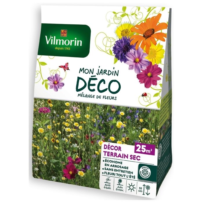 Comparer les prix de Vilmorin - Sachet Graines Mélange de Fleurs Terrain sec 25m2