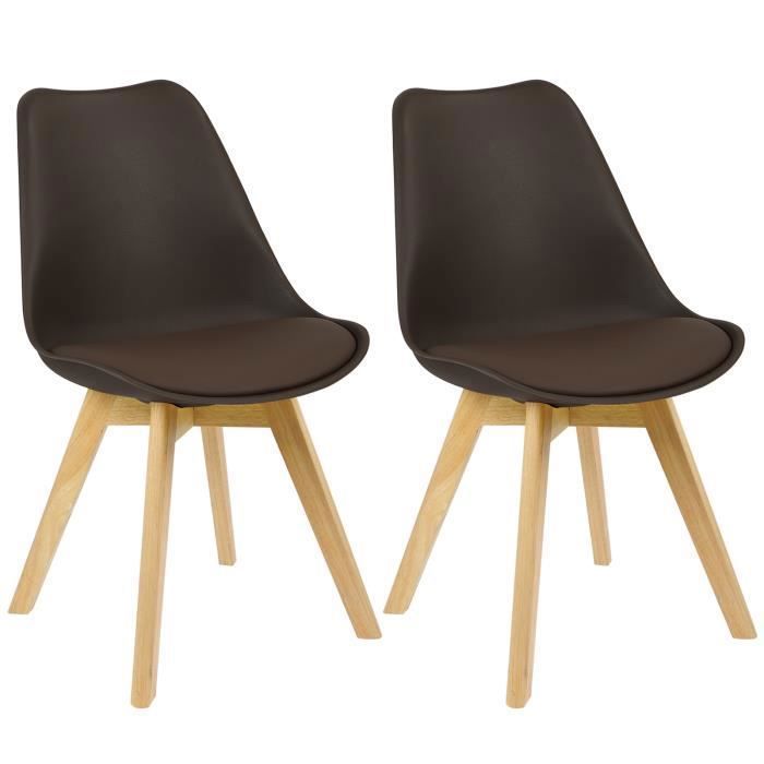WOLTU Lot de 2 Chaises de salle à manger Pied en bois Style nordique Brun WOLTU Lot de 2 Chaises de salle à manger Pied en bois Style nordique Brun