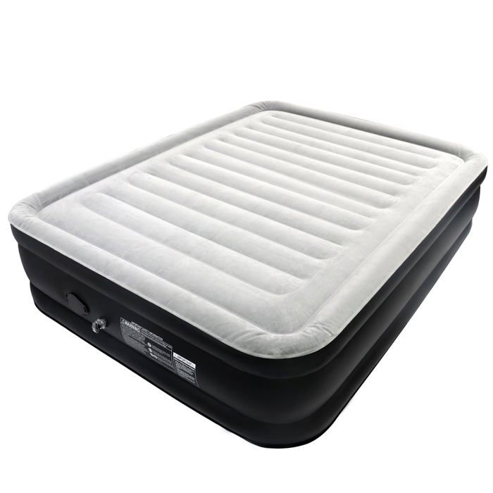 Matelas gonflable 195x152x46cm PVC Lit pneumatique pour 2 personne Matelas pneumatique autogonflant + Pompe électrique pour camping