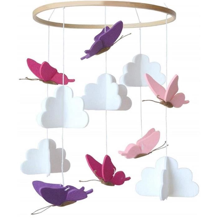 HOCHET,Felt Wind Chime BMobile bébé tissage arc en ciel ornements mur