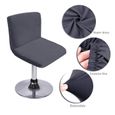 Lot De 4 Housse De Tabouret De Bar Extensibles Avec Dossier - Noires Lavables Pour Chaises Pivotantes