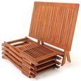 Ensemble de jardin Sydney Komfort en bois d'acacia certifié FSC® Ensemble table et 4 chaises pliables Salon de jardin-1