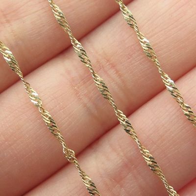 Chaîne Maille Singapour 50 Cm Plaquée Or 18 Carats (750/1000) - Bijoux Neuf Avec étiquettes - Marque Bijouxia