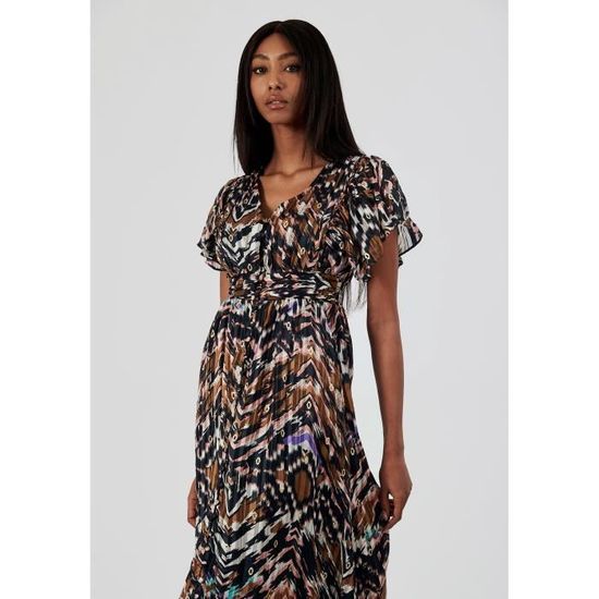 KAPORAL Robe longue imprime femme CRAF Marron Cdiscount Pret a Porter