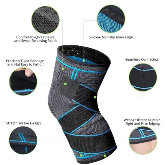 Lot De 2 Genouillères élastiques Unisexes – Mousse éponge, Respirant, Pour Danse, Foot, Jogging, Yoga