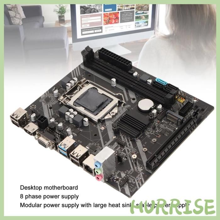 Desktopmoederbord, B75 HM LGA 1155 Slot 4 DDR3 6Gbps NVME PCIe X16 ATX Moederbord, met SATA M.2 Interface VGA DVI HDMI-uitgang, voor Core I7 I5 I2